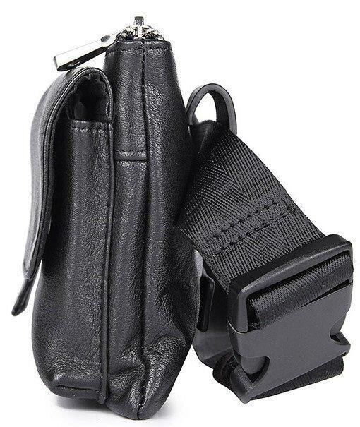 Сумка поясная кожаная Vintage 14953 Черная Киев - изображение 7