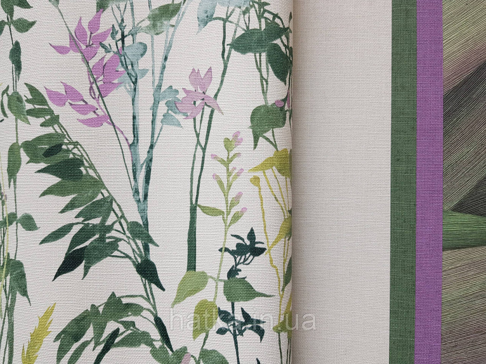 Шпалери вінілові на флізелін Erismann Casual Chic 1.06х10 листя рослини зелені салатові на жовтому 10258-05 Київ - фото 2