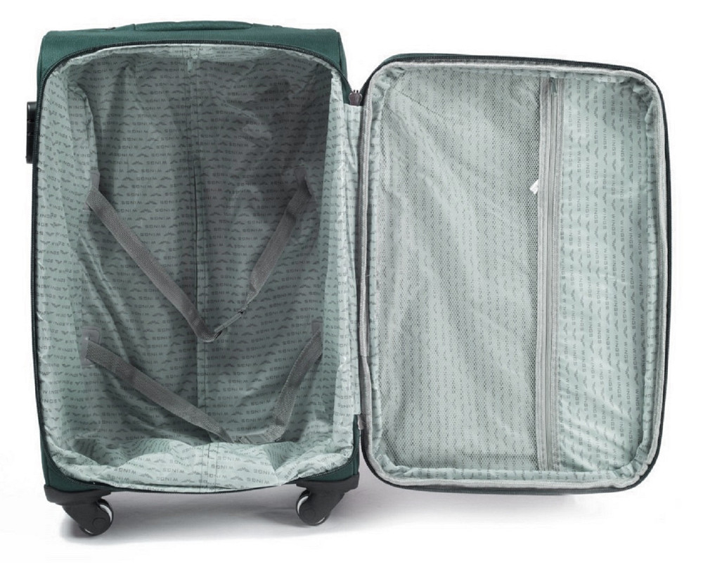 Валіза тканинна WINGS 6802 велика 75 см зелена 4 колеса Київ - фото 6