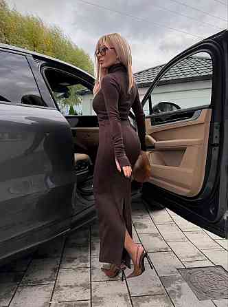 Сукня довга з розрізом ззаду М коричневий Київ