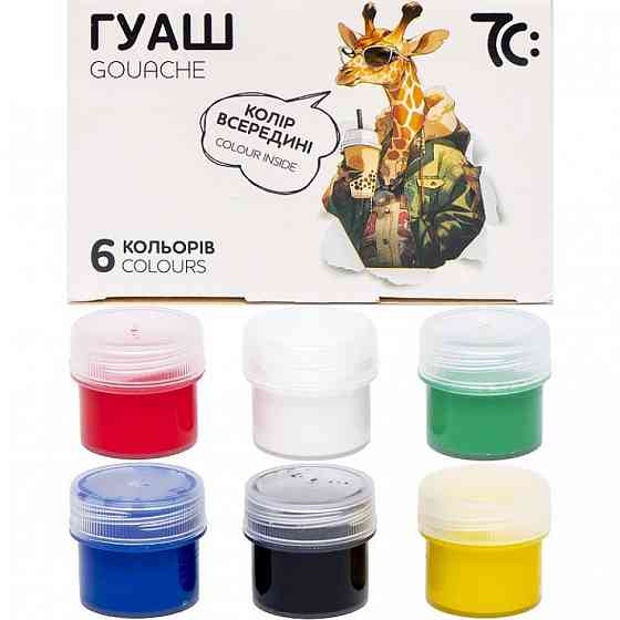Дитячі гуашеві фарби 7C20602, 6 кольорів по 16 мл Вінниця