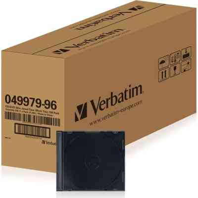 Бокс для диска CD/DVD Slimcase Black 200шт Verbatim (49979) Вінниця