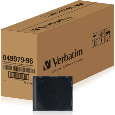 Бокс для диска CD/DVD Slimcase Black 200шт Verbatim (49979) Вінниця - фото 1