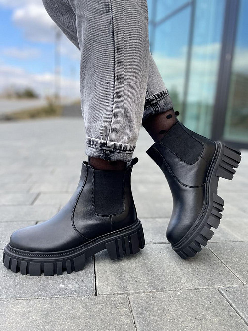 Жіночі черевики M.KRAFT чорні натуральна шкіра весна-осінь висота 12см підошва 3/5см (2033/2) Коломия - фото 9