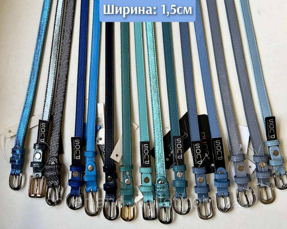 Яскравий вузький жіночий ремінь із натуральної лакової шкіри 15мм Puos Київ - фото 3