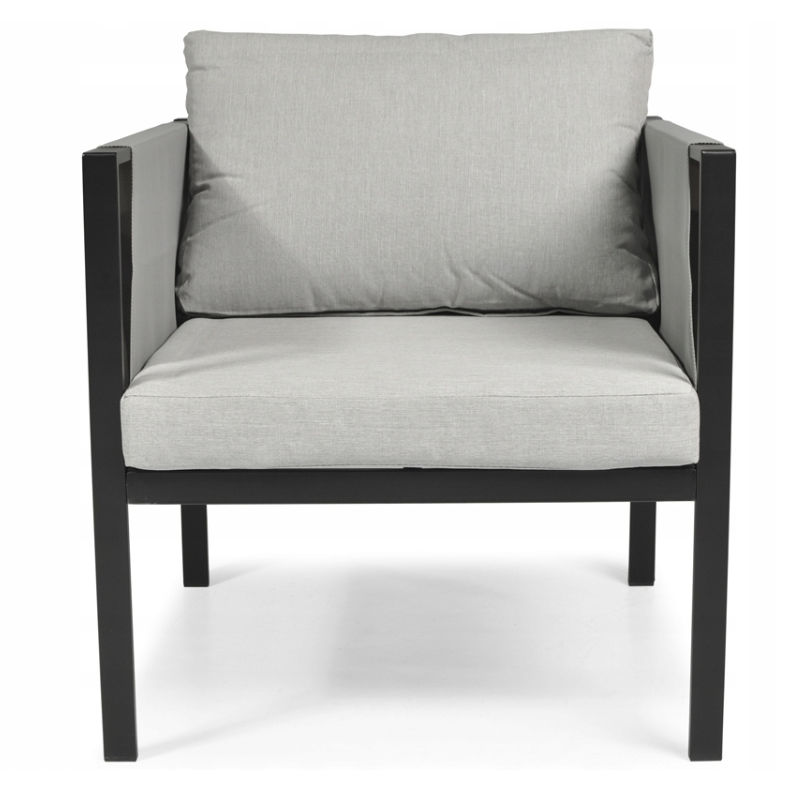 Комплект садових меблів IBIZA eDomator на 4 особи, металевий, з сірими подушками (Польща) Київ - фото 6