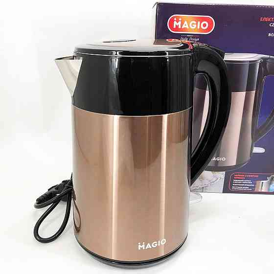 Чайники на підставці MAGIO MG-128 1.8 л 1850 Вт, Хороший електрочайник для дому, Електрочайник сталь WU-77 Івано-Франківськ