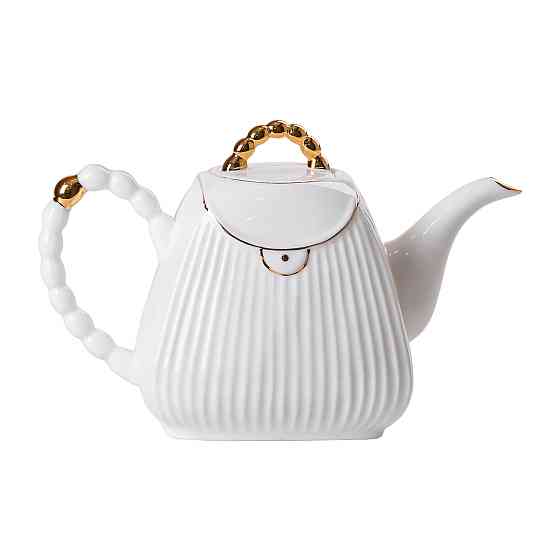 Чайний набір на 6 персон, із заварювальним чайником і підставкою, білий. Київ