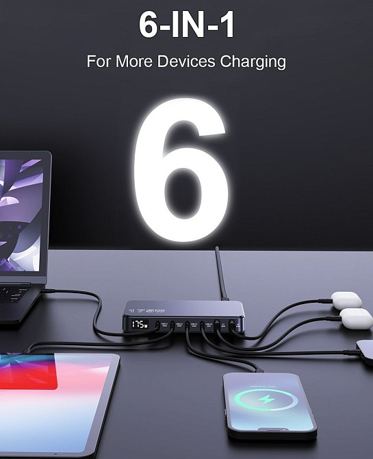 Універсальна зарядка Ueetop GaN 175Вт зарядний пристрій. Харків - фото 5