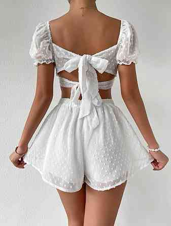 Жіночий романтичний костюм двійка: топ і спідниця-шорти ролекс жатка Одеса