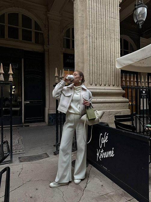 Жіночий базовий костюм-двійка: светр і штани турецьке в'язання Білий, 42/46 Одеса - фото 8