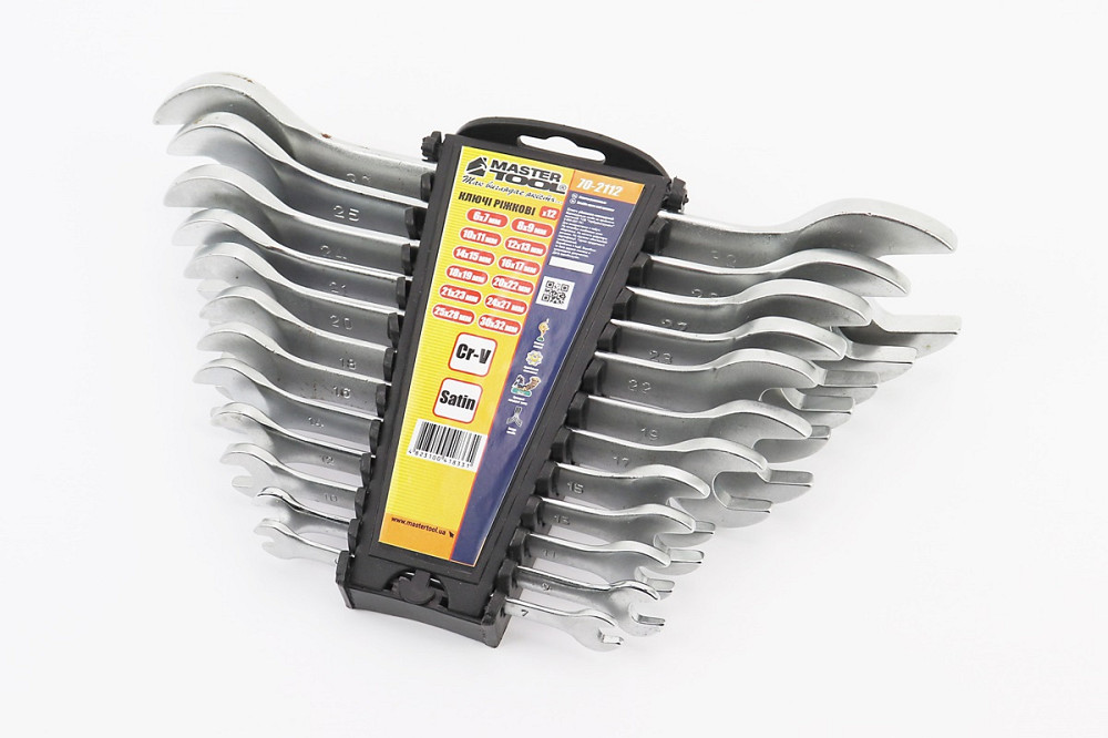 Набір ключів ріжкових 12шт (6х7/8х9/10х11/12х13/14х15/16х17/18х19/20х22/21х23/24х27/25х28/30х32) "пластиковий тримач" 70-2112 Київ - фото 1
