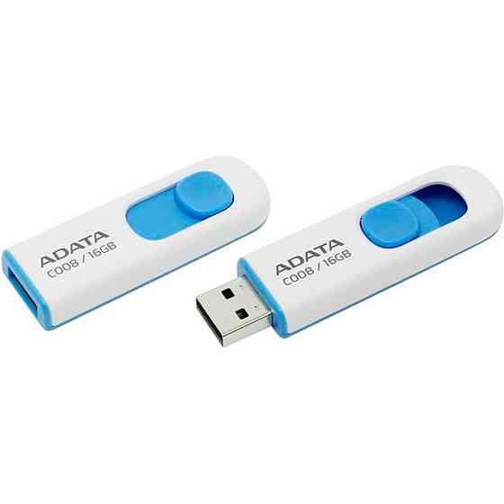 Flash A-DATA USB 2.0 C008 16Gb White/Blue Київ