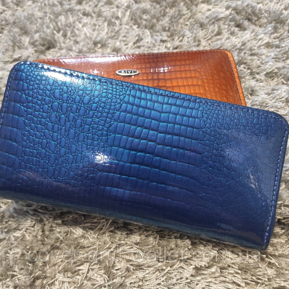 Стильний жіночий гаманець на блискавці синього кольору Kivi Київ - фото 5