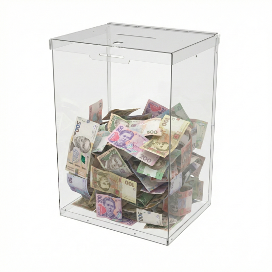 Ящик EKOSTAR без замка для пожертвований и сбора денег 250x200x500. Объем 25 литров Киев