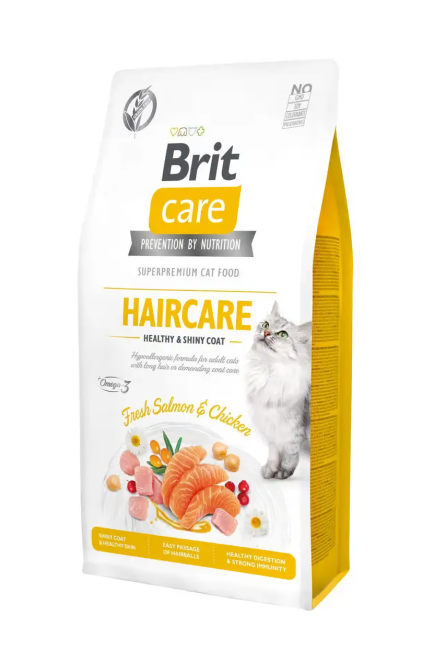 Сухий корм Бріт Brit Care Cat GF Haircare Healthy&Shiny Coat з лососем і куркою, 7 кг Вінниця - фото 1