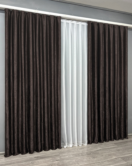 Комплект готових штор VR-Textil Софт № 2023ш Венге 200х270 см 2шт (32-421) Київ - фото 4