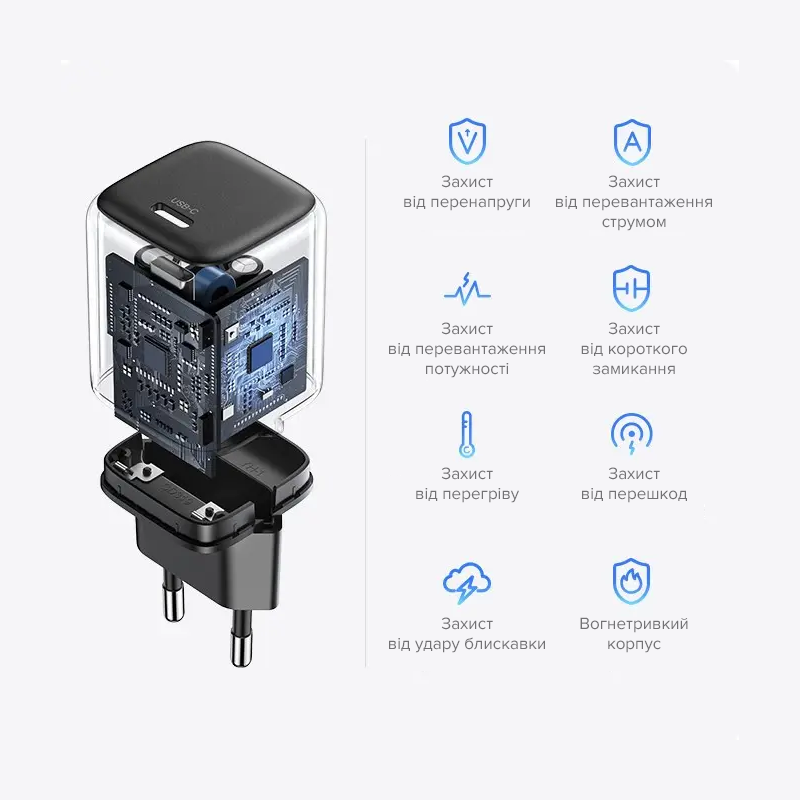 Мережевий зарядний пристрій UGREEN CD318 Nexode mini 20W Charger EU (UGR-90664) Київ - фото 18