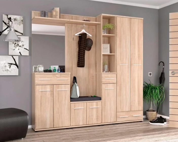 Тумба Трио 2Д для обуви с подушкой - Дуб Сонома Ш60хВ46хГ32 Львов - изображение 2