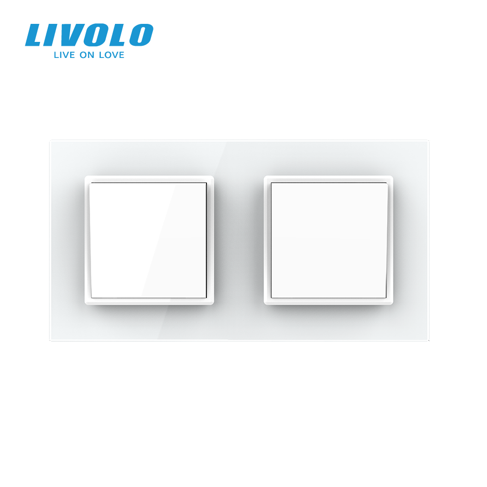 LIVOLO Двоклавішний вимикач (1-1) Livolo білий скло (VL-C7K1K1-11) Коломыя - изображение 4
