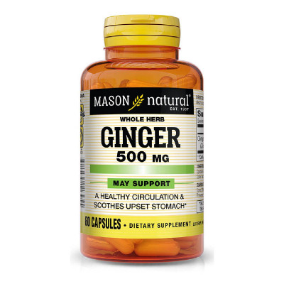 Травы Mason Natural Имбирь 500 мг, Ginger, 60 капсул (MAV11395) Винница - изображение 1