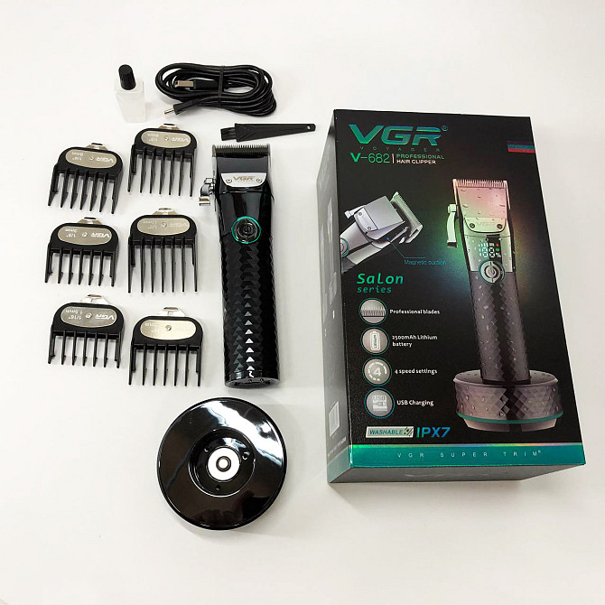 Машинка для стрижки акумуляторна з насадками VGR V-682, Машинка для стрижки волосся професійна LG-71 Одеса - фото 9