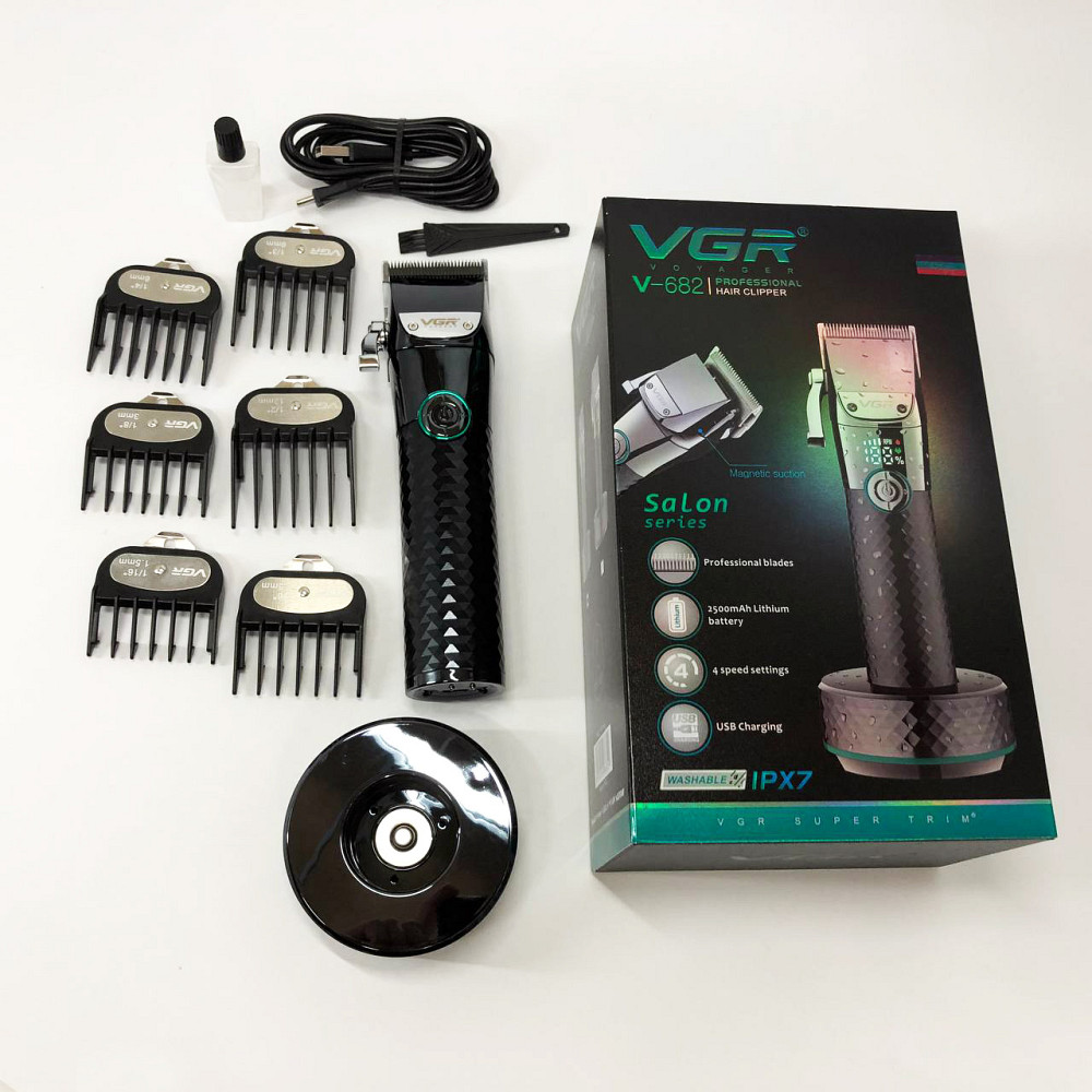 Машинка для стрижки акумуляторна з насадками VGR V-682, Машинка для стрижки волосся професійна LG-71 Львів - фото 9