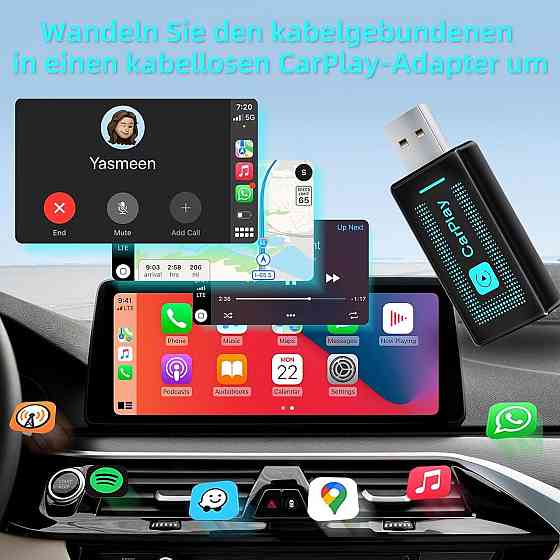 Бездротовий адаптер CarPlay для iPhone, Wireless Apple CarPlay USB, iOS 10+, авто 2016+, USB/USB-C Київ
