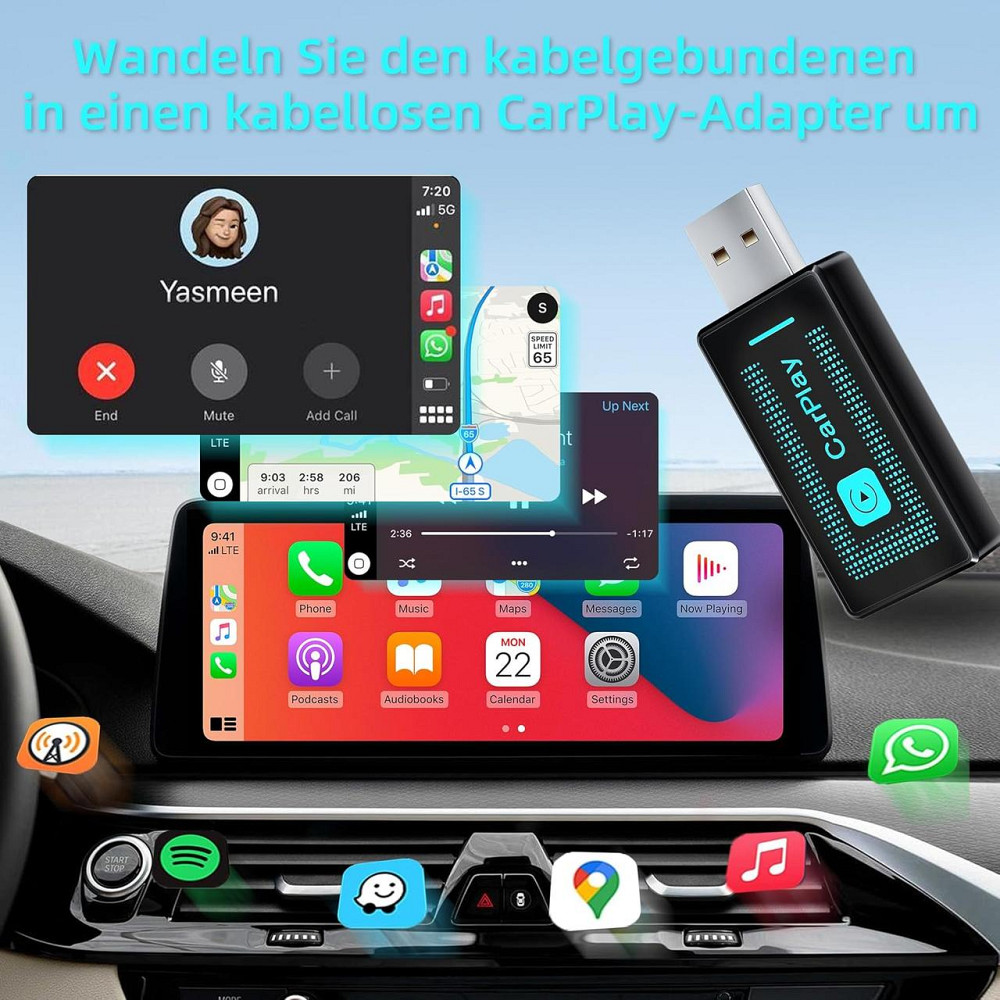 Бездротовий адаптер CarPlay для iPhone, Wireless Apple CarPlay USB, iOS 10+, авто 2016+, USB/USB-C Київ - фото 4