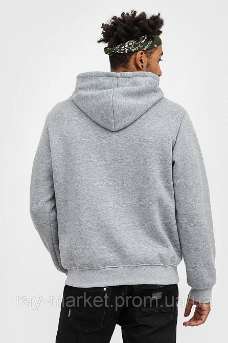 Худі базове утеплене Ray Basic чоловічий сірий меланж (U0401M-Grey Heather) XL Київ - фото 3