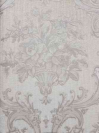 Шпалери вінілові на флізеліні AdaWall Seyyah 1.06х10 квіти в горщику вензеля структурні сріблясті на білому Київ