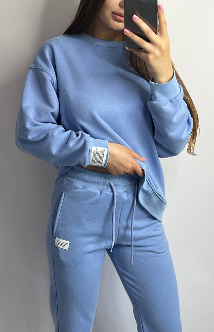 Костюм спортивний жіночий трикотажний Блакитний M/L Харків - фото 4