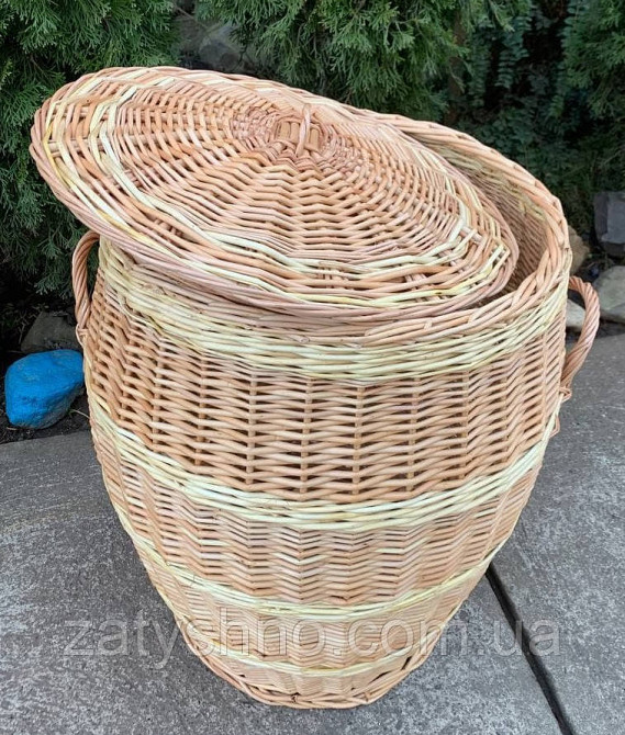 Кошик-бочка висока плетена з лози Київ - фото 3