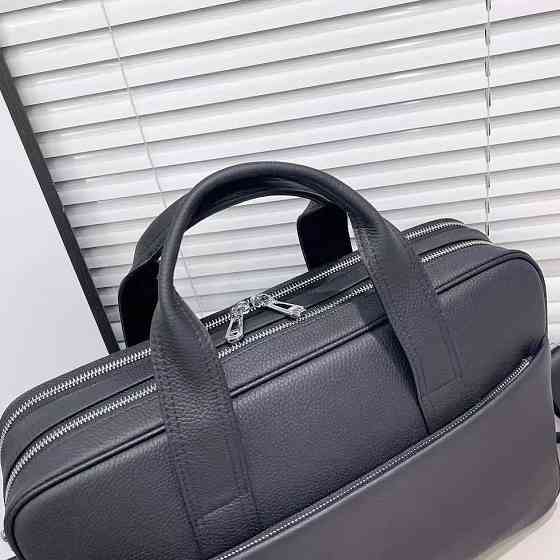 Кожаная мужская деловая сумка-портфель портфель для ноутбука черный Tiding Bag 56901 Киев