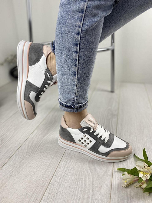 EMELI Кросівки жіночі EMELI 821/5 комбінований (весна-осінь, шкіра натуральна) (2707) лише 38р. Коломия - фото 5