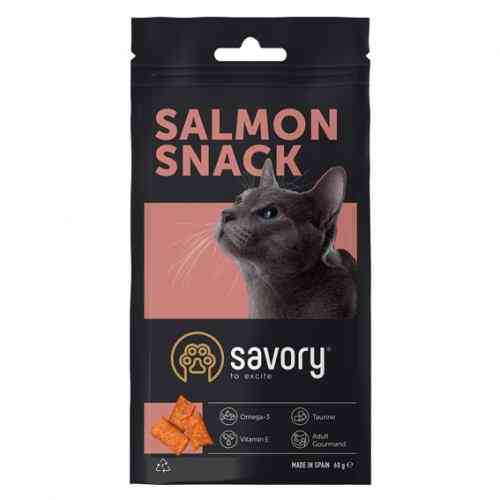 Хрустящие лакомства Savory Cats Snacks Pillows Gourmand with Salmon для взрослых привередливых кошек подушечки с лососем 60 г Киев