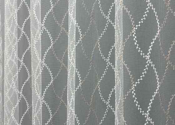 Тюль фатин с вышивкой и люрексом Цвет молочный с пудровым 1840т Киев