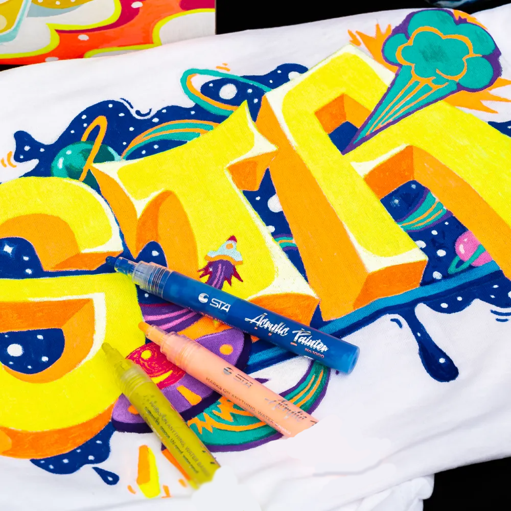 Маркери акрилові STA для малювання, преміум якість, набір 64 кольорів, універсальні для скла, дерева, ткани та кераміки Кам'янець-Подільський - фото 8