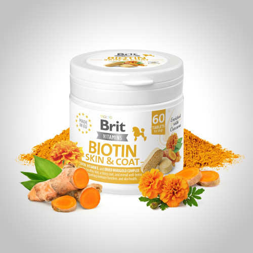 Витамины Brit Vitamins Biotin Skin & Coat Care для собак для кожи и шерсти 60 таблеток Киев - изображение 2