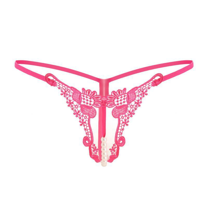 Трусики з бусинками та квітковим принтом one size малиновий Київ - фото 6