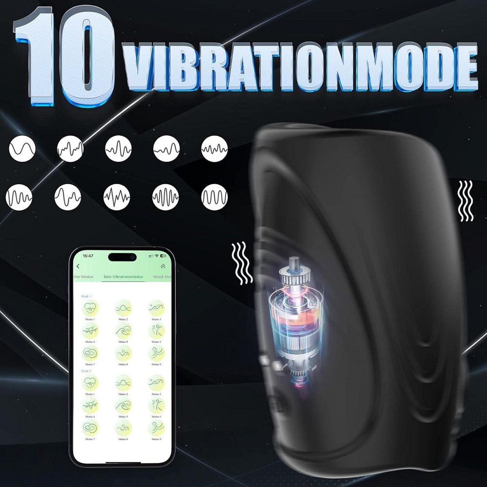 Електричний мастурбатор Body-Safe з програмним керуванням з 9 режимами вібрації Дніпро - фото 6