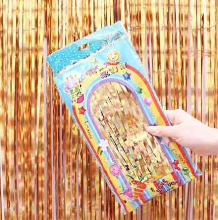 Дождик фотозона с голограммой новогодний 2 м на 1 м золотистый Киев