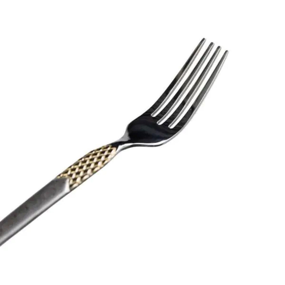 Набор десертных вилок 6 штук вилки десертные из нержавеющей стали 15.5 см Серебро с золотом HP-20-40 Киев - изображение 3