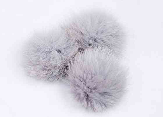 Помпон на шапку з хутра песця 10-12 см Світло-сірий Харків