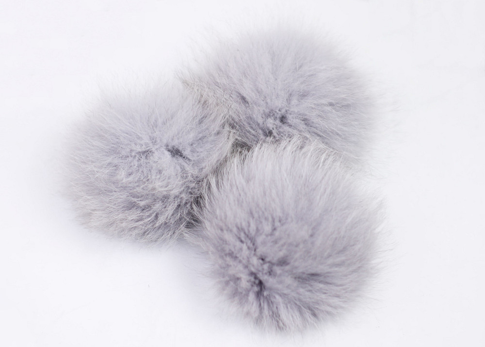 Помпон на шапку з хутра песця 10-12 см Світло-сірий Харків - фото 5