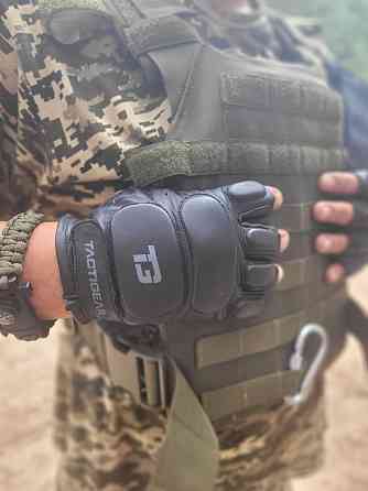 Рукавички тактичні шкіряні без пальців TACTIGEAR PS-8801 Patrol Black M Кам'янське