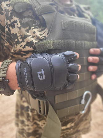 Рукавички тактичні шкіряні без пальців TACTIGEAR PS-8801 Patrol Black M Каменское - изображение 6