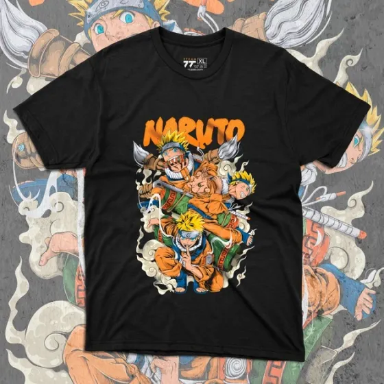 Футболка для подростка мальчика с принтом Наруто Теневые клоны Размер 160 Anime10052 Днепр