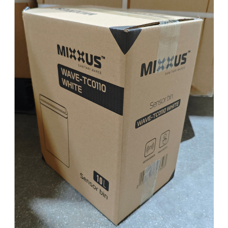 Мусорное ведро сенсорное прямоугольное Mixxus WAVE-TC0110 White 10 л цвет белый (MI7073) Харьков - изображение 7