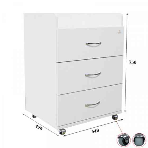 Тумба косметологічна Ельф XXL на 3 шухляди (широка) Київ